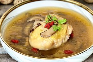 Chicken Soup with Ginger and Shiitake Mushrooms