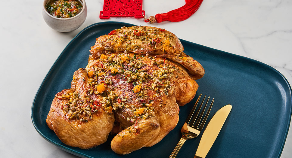 Crispy Chicken with Auspicious Mandarin Orange & Ginger Scallion Sauce