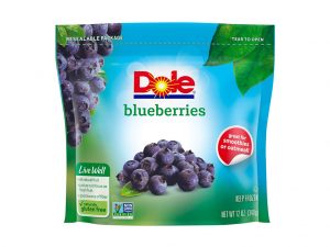 Packet of Dole blueberries Packet of Dole blueberries