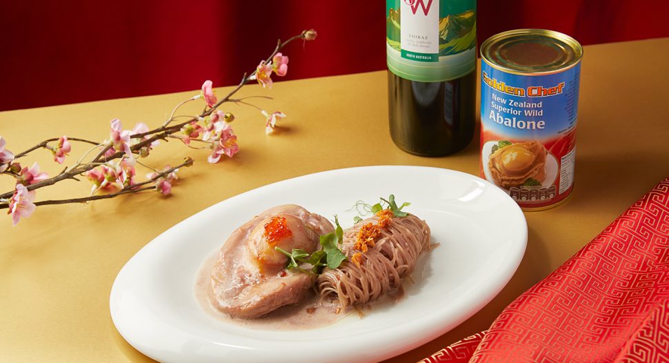 New Zealand Superior Wild Abalone Pasta in Red Wine Cream Sauce