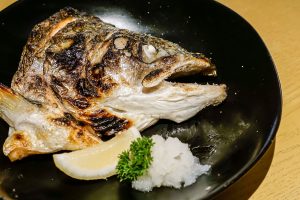 Salt Grilled Salmon Head & Collar