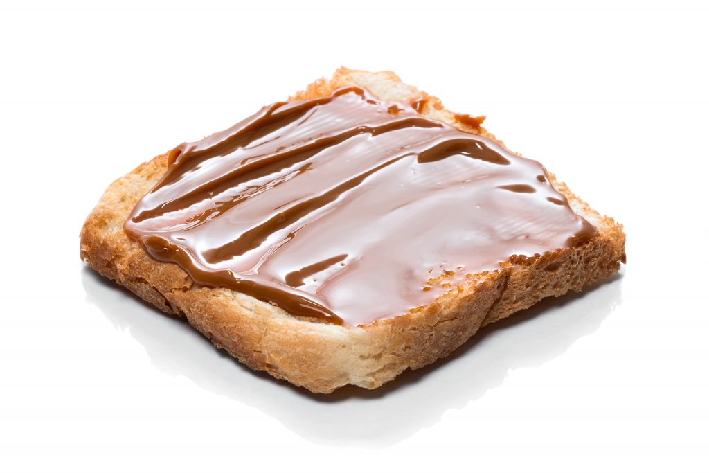 Toast with caramel cream "Dulce de Leche"