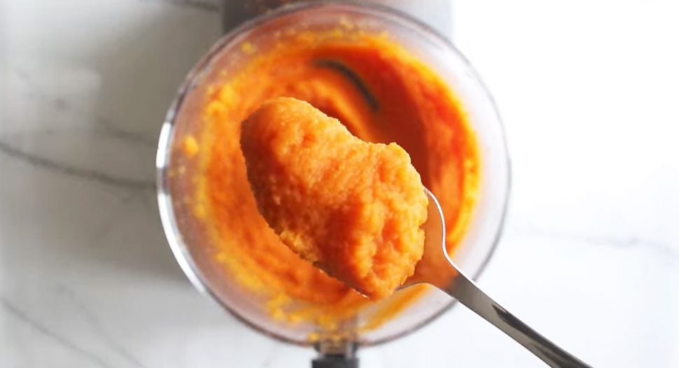 Orange sweet potato puree