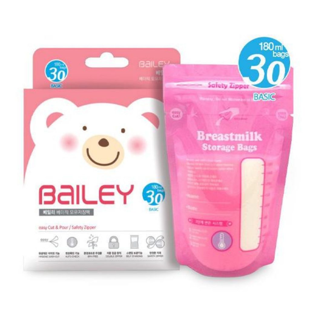Pink breast milk storage bags