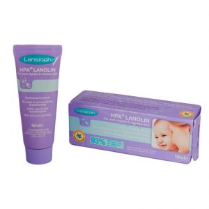Purple tube of lanolin cream for the nipples