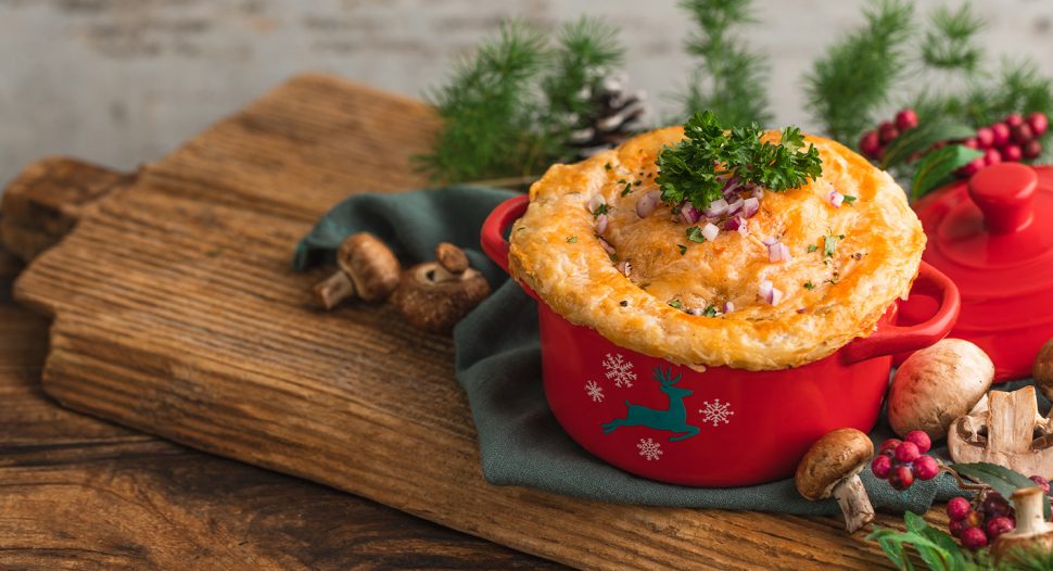 Creamy Mushroom Prata Pot Pie recipe - a classic that is easy to create