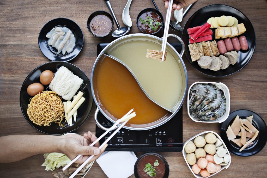 Hot pot seafood meal