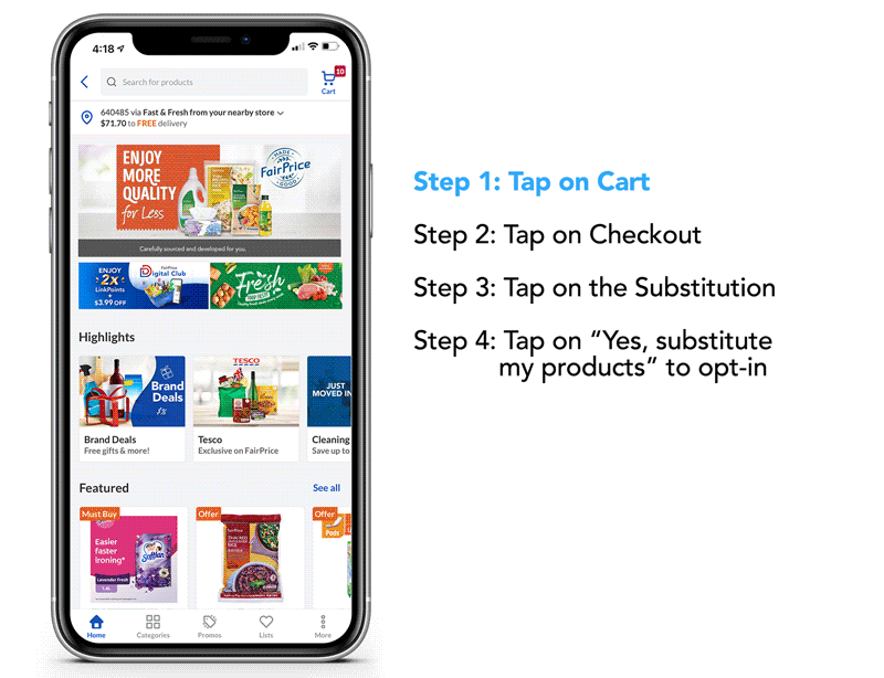 13_phone-Substitution-steps-800-v2 Substitution of out of stock items - opt in via Checkout