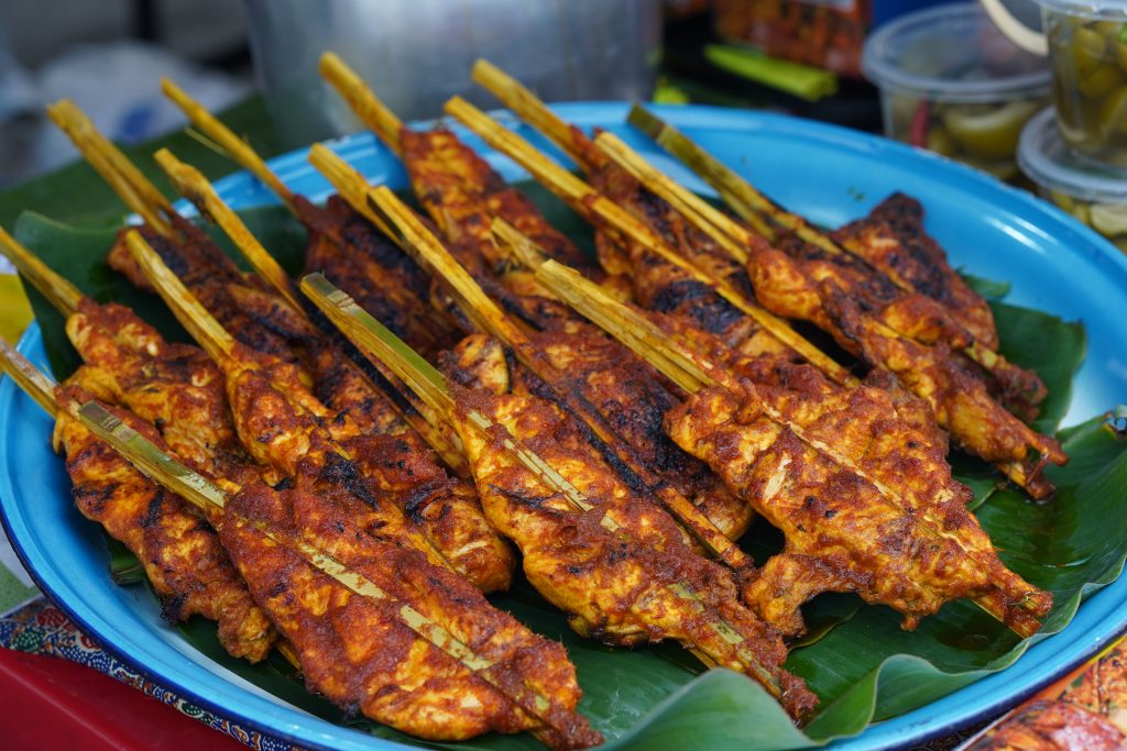 Malaysian,Traditional,Dishes,,Popular,Grilled,Spiced,Chicken,Ayam,Percik,Selling