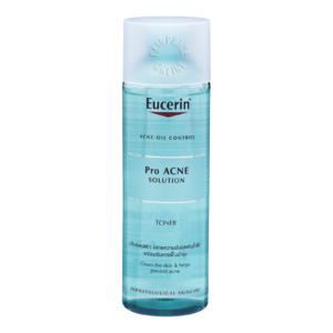 Blue bottle of Eucerin Pro ACNE Solution Toner
