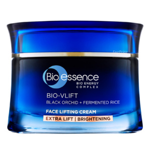 Blue tub of Bio-Essence Bio-Vlift face lifting cream