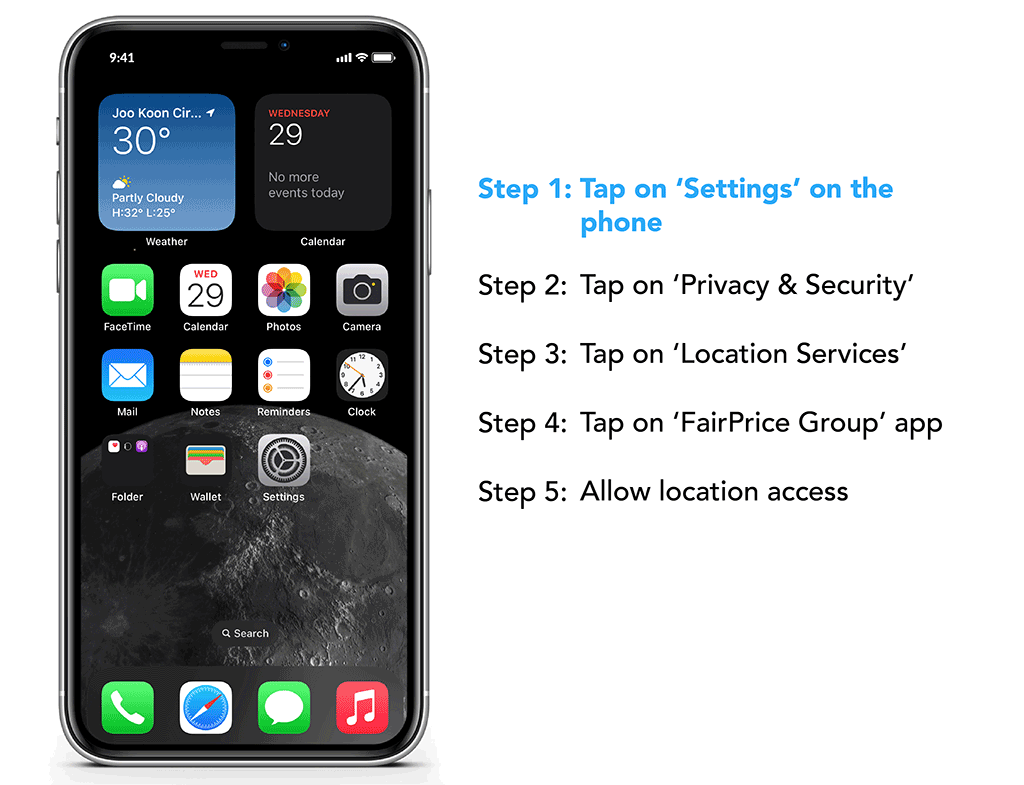 Enable-Location-(FP-Group-app) Enable location services and push notifications on Phone setting