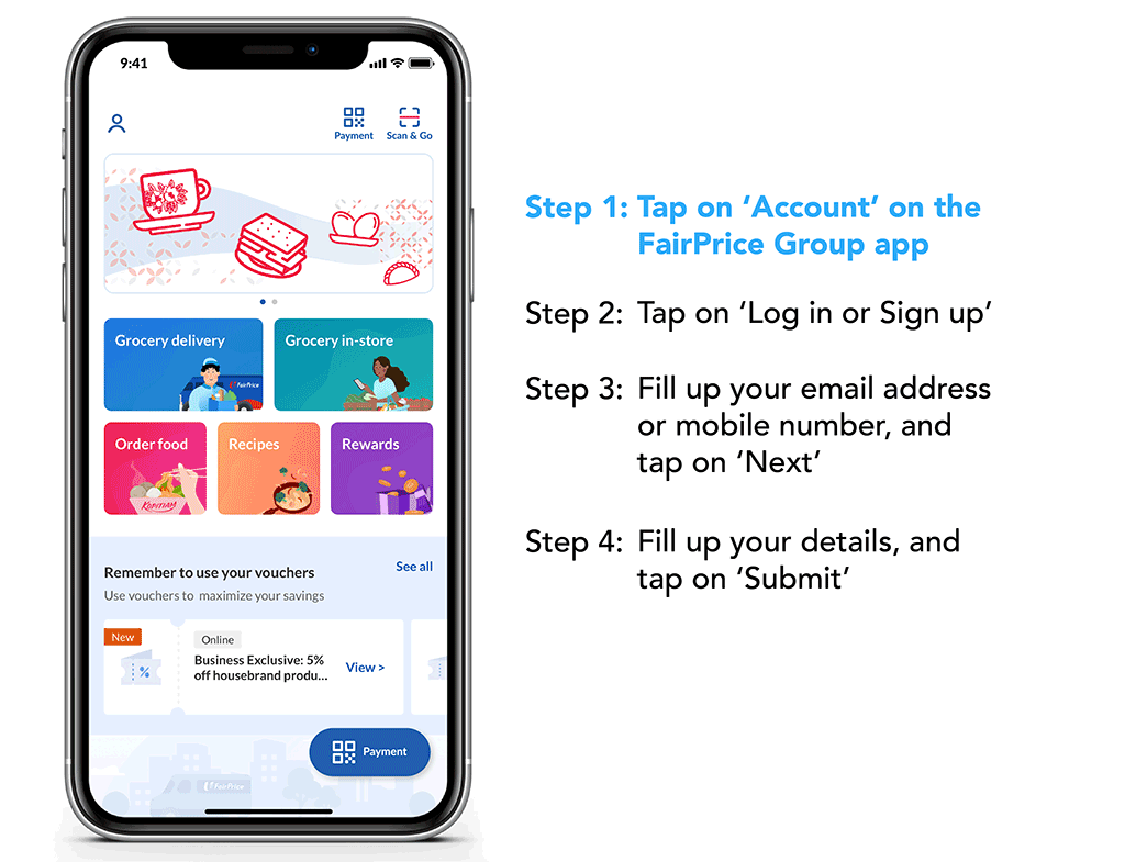 Login-Sign-up-(FP-Group-app) Sign up for a FairPrice Group app account