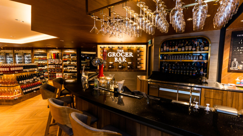 The Grocer Bar at FairPrice Finest The Centrepoint The Grocer Bar, a bar set within a supermarket
