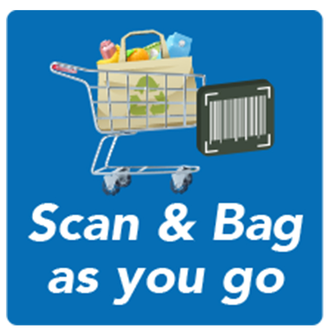 Save time on checkout with reusable bags because you can scan and bag as you go with Scan & Go