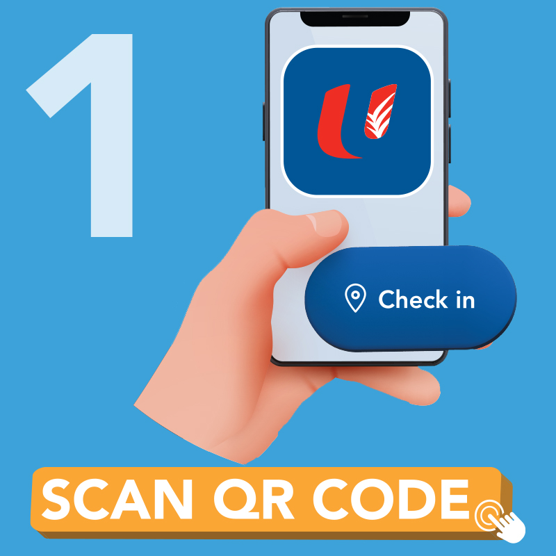 Scan OR code to check-in