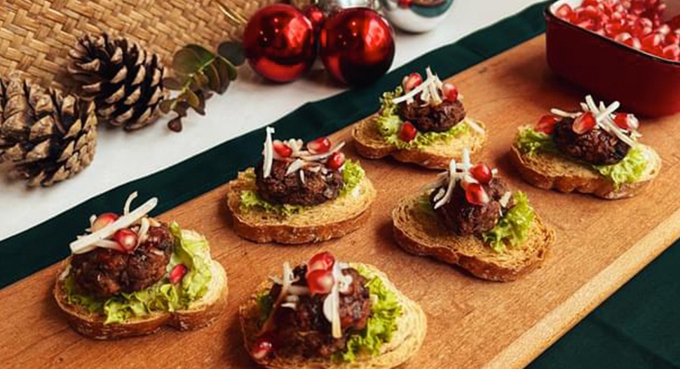 Vegan Luncheon and Mushroom Canapes