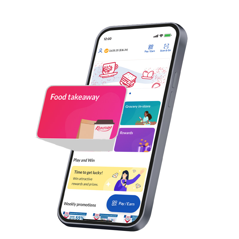Skip the queue with Kopitiam takeaway. Order via the FairPrice Group app