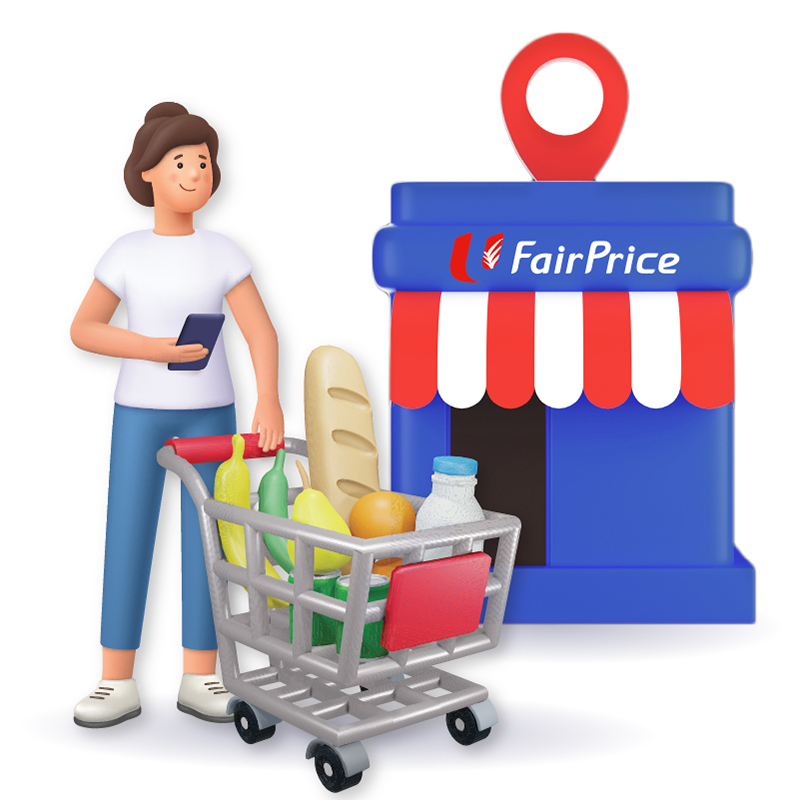 Use the FairPrice Group app to shop in-store for greater convenience and cardless payment