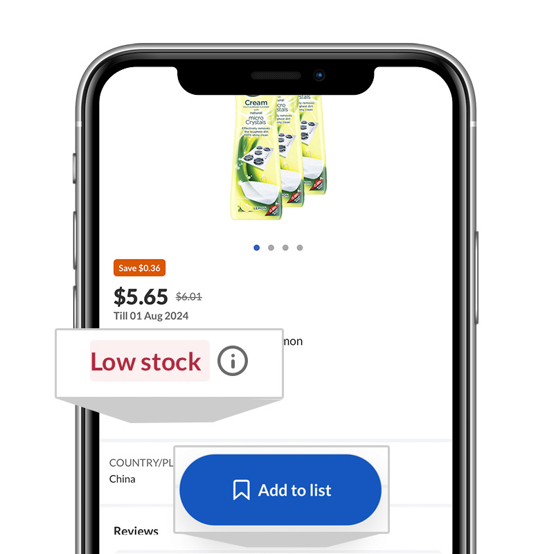 Use the FairPrice Group app to Plan ahead! Create a shopping list and check for in-store availability