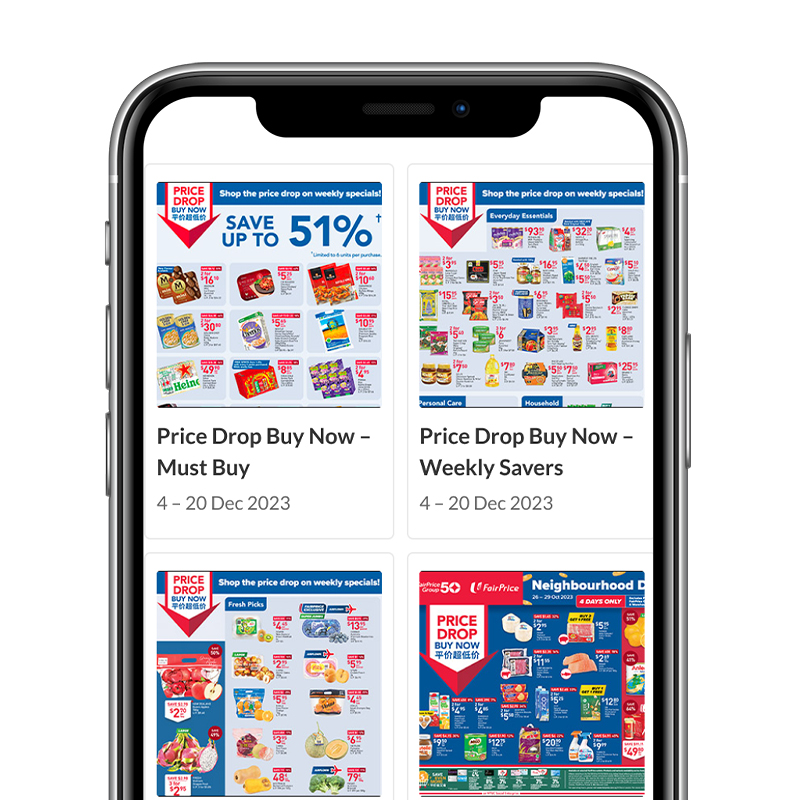 With FairPrice Group app, you will never miss another deal: Browse Weekly Promotions