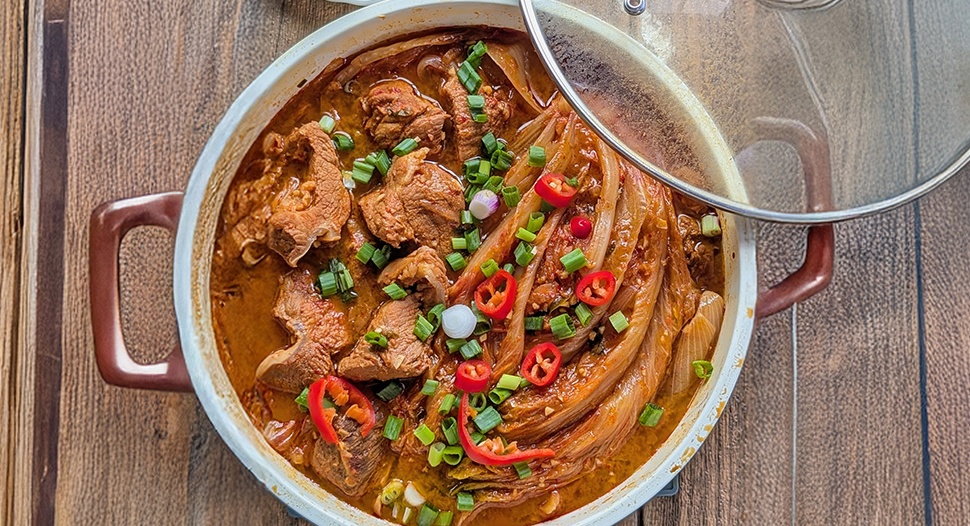 Braised Pork with Kimchi Recipe on FairPrice Group app
