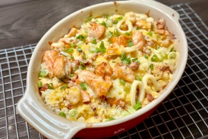 Salmon Seafood Baked Rice Recipe on FairPrice Group app