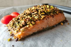 Pistachio Crusted King Salmon Recipe on the FairPrice Group app