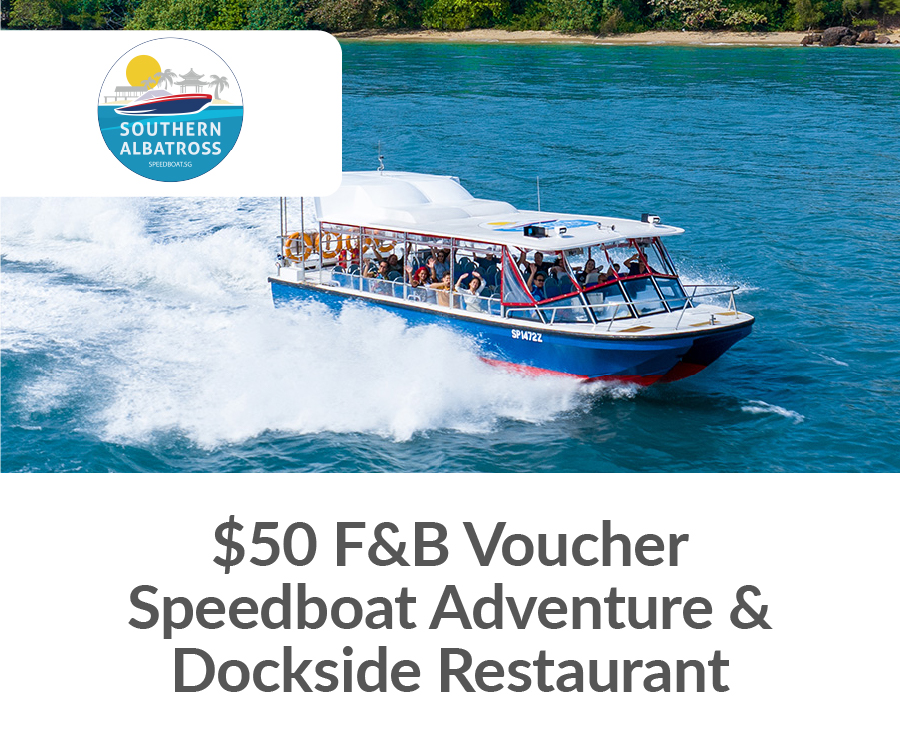Southern Albatross - $50 F&B Voucher Speedboat Adventure & Dockside Restaurant Southern Albatross - $50 F&B Voucher Speedboat Adventure & Dockside Restaurant