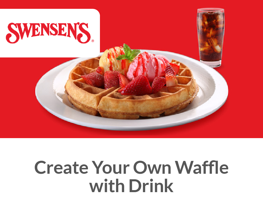Swensens - Create Your Own Waffle with Drink Swensens - Create Your Own Waffle with Drink