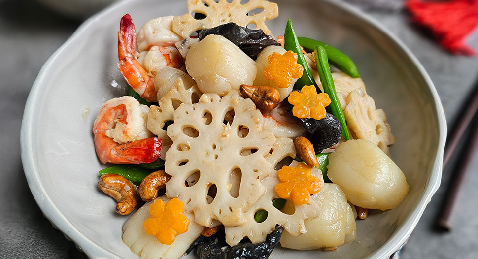Stir Fry French Scallops with Lotus Root Recipe on FairPrice Group app