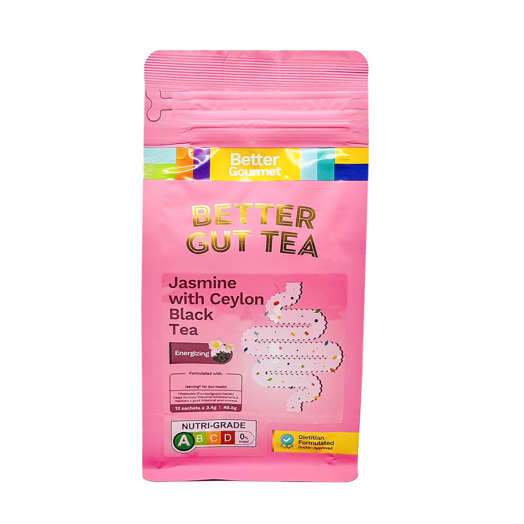 BG Better Gut Tea Jasmine with Ceylon Black EA 40.8g-front
