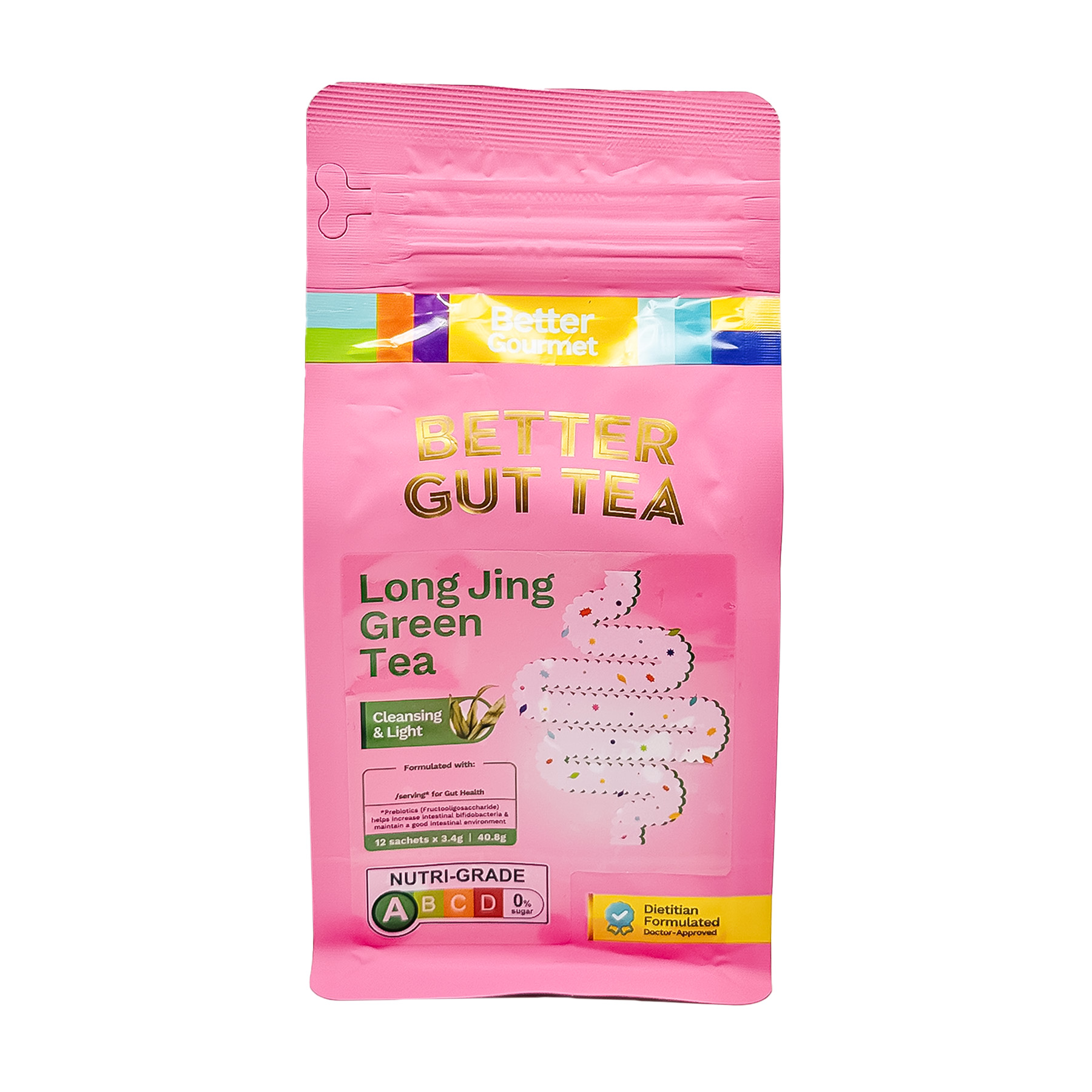 BG Better Gut Tea Longjing Green EA 40.8g-front