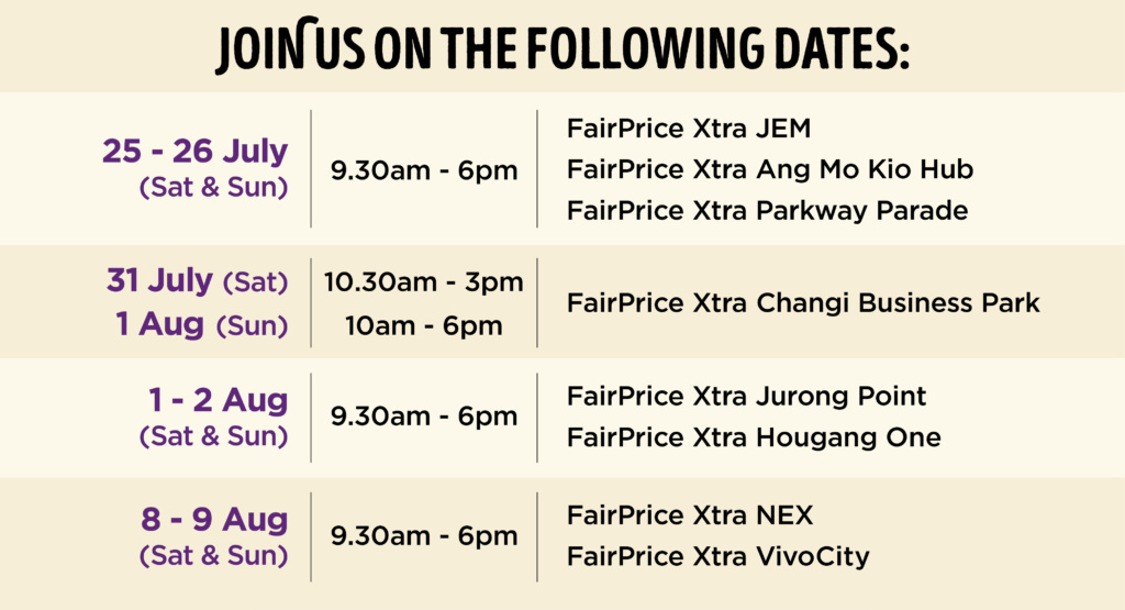 FairPrice Granola Mini Roadshow_Event Schedule